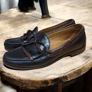 Allen Edmonds Men's Woodstock‎ Black & Brown Leather Tassel Loafers Size 8